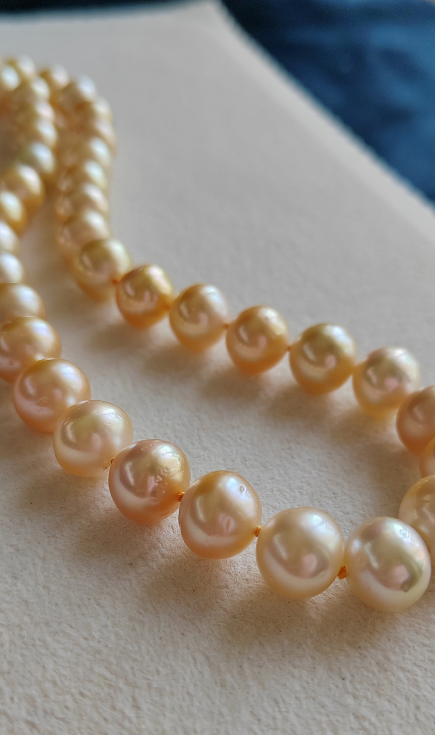 8-11.1mm Genuine golden south sea pearl necklace strand