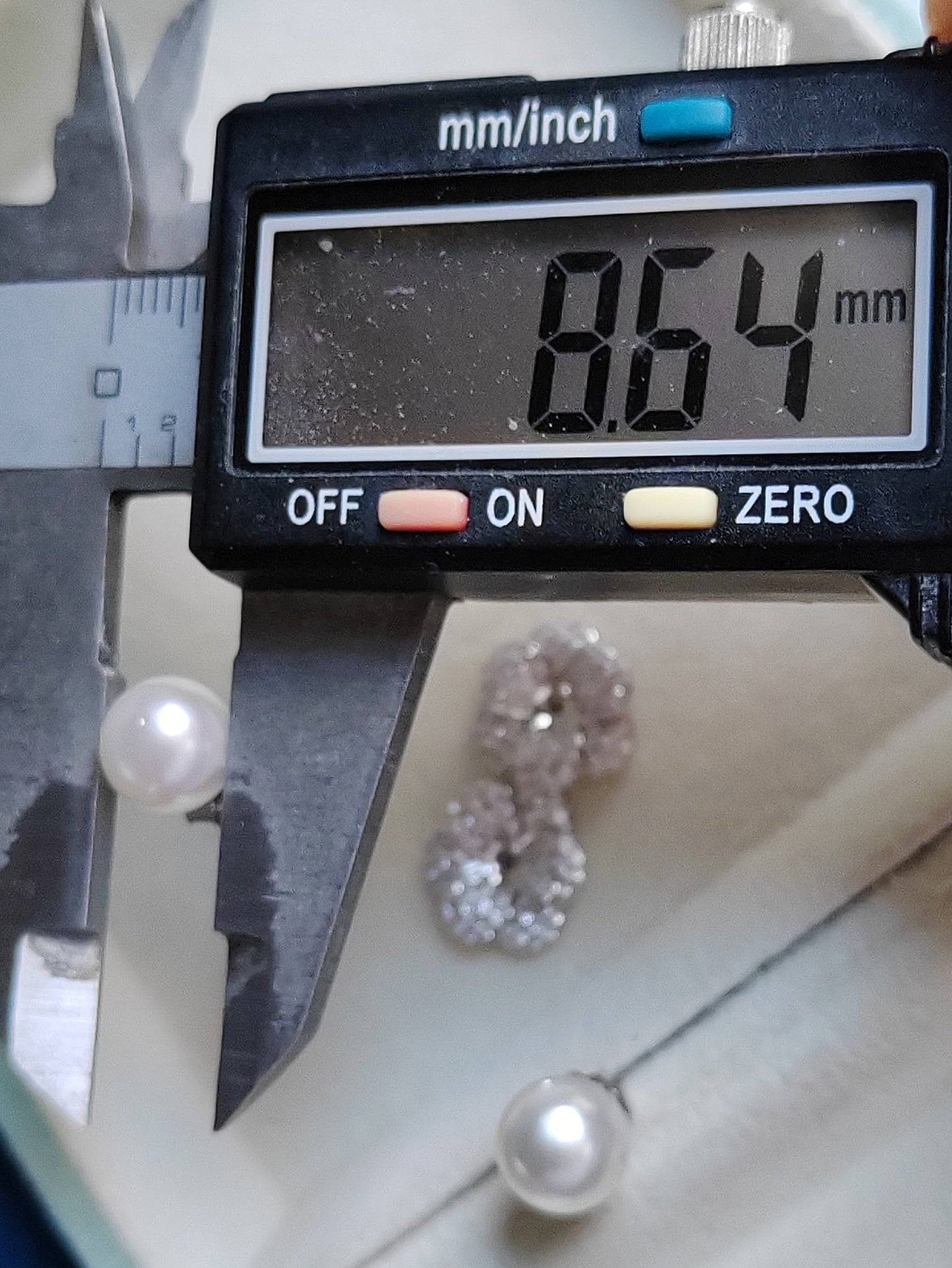 'Little Camellia' two-way earrings genuine south sea white pearls 8.6mm Round