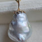 30.4ct Genuine Keshi south Sea pearl 14k gold pendant