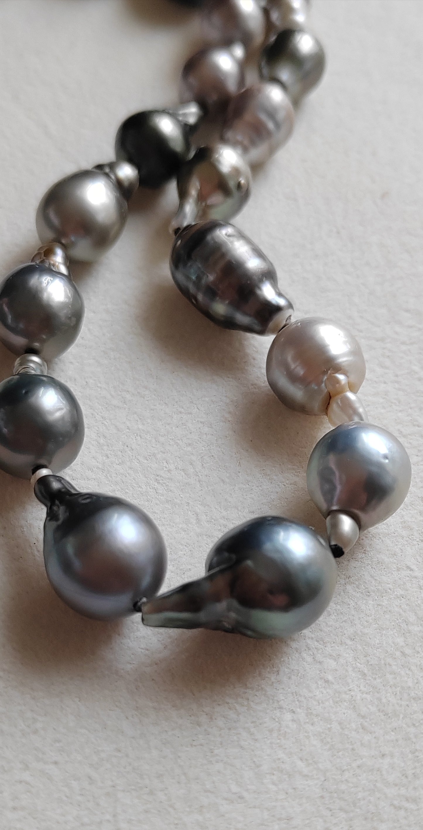 8.3-12.7mm Genuine tahitian south sea pearl baroque necklace