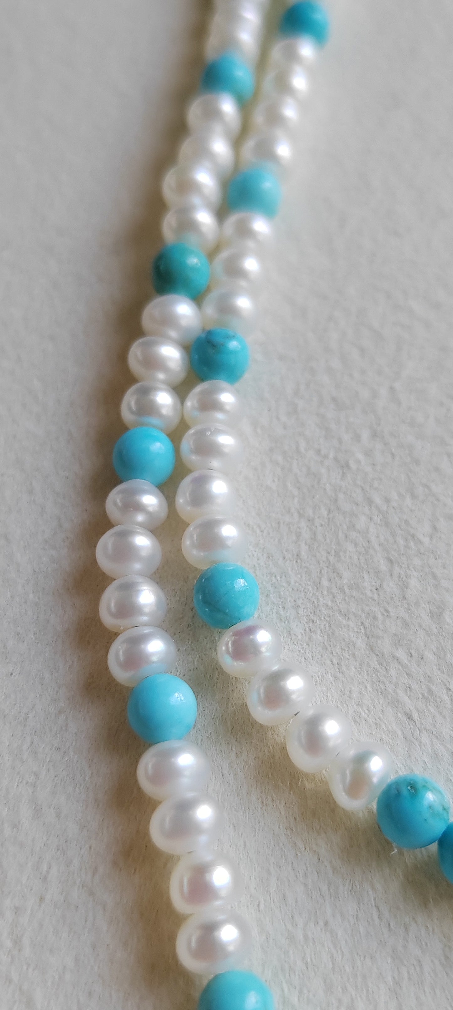 4.3-4.5mm Natural Turquoise freshwater pearls Necklace