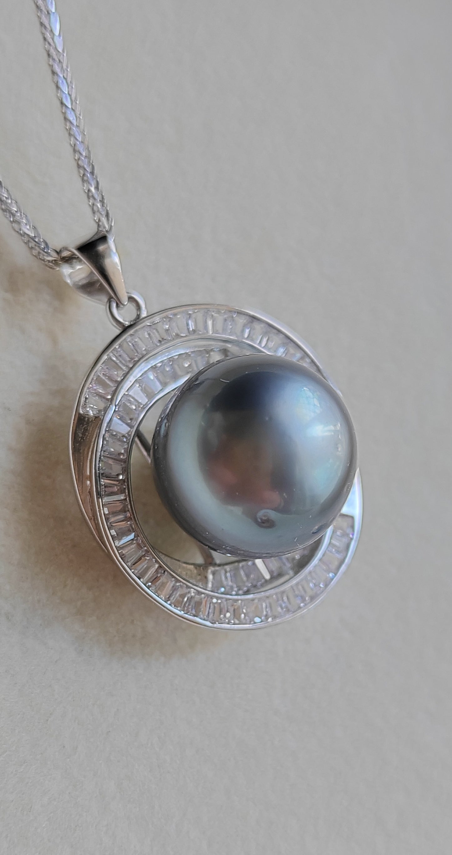 14.1mm Genuine tahitian sea pearl luxury necklace