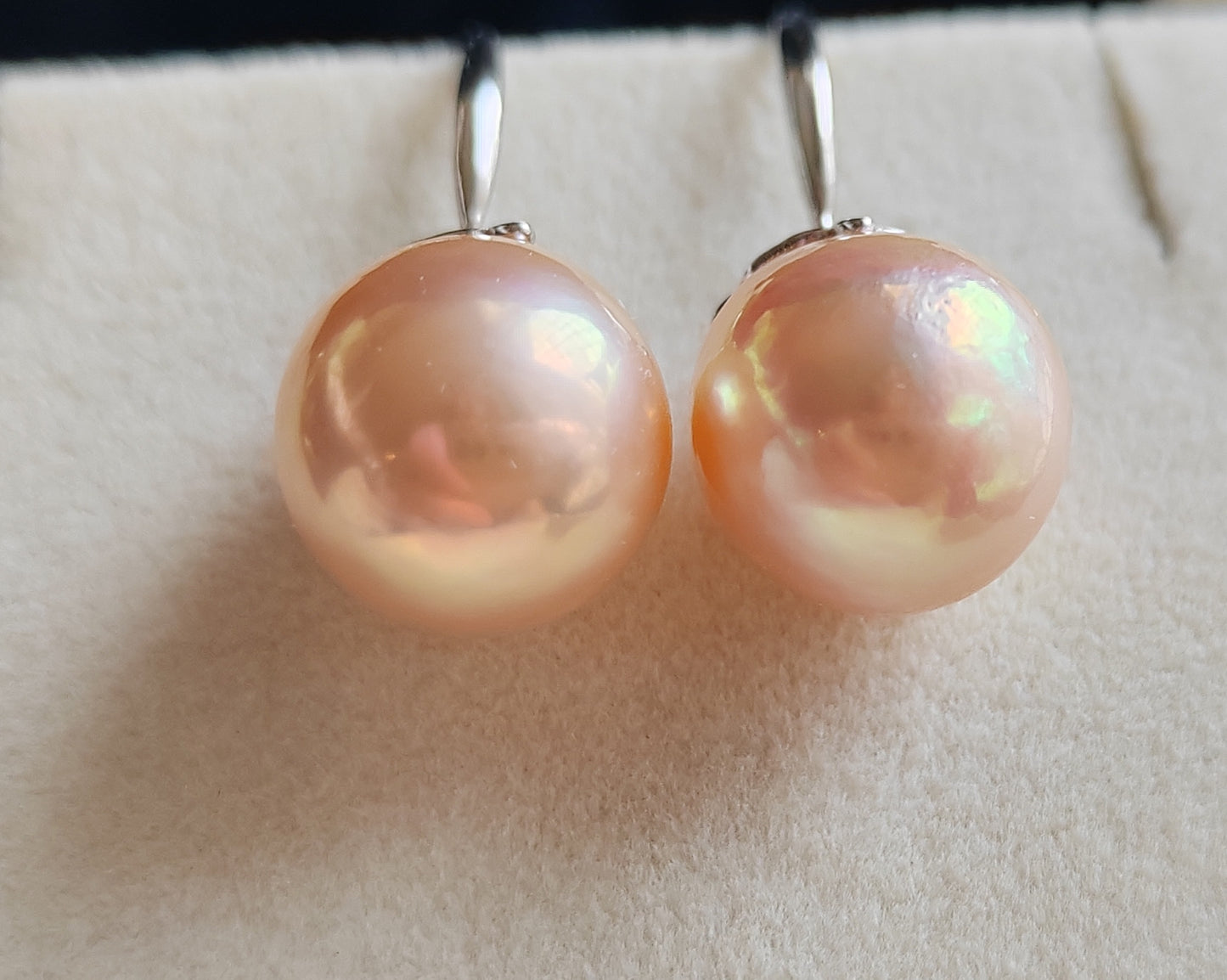 12.5mm Genuine freshwater pearls dangle earrings