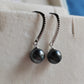 7.7mm Genuine tahitian south sea pearls Round classic dangling earrings