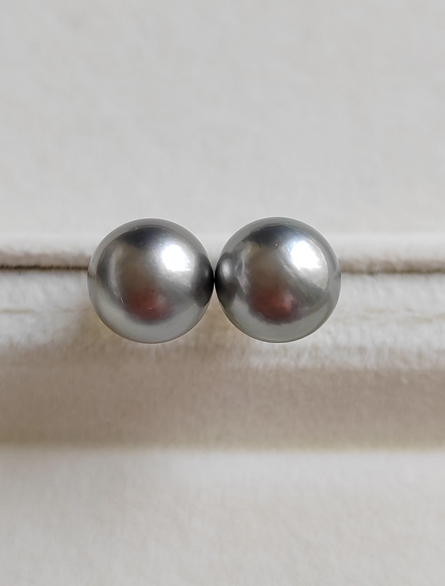 18k gold essential earring studs genuine tahitian south sea pearls 9mm Round