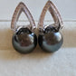 Modern style earrings genuine tahitian south sea pearls 10.4mm round