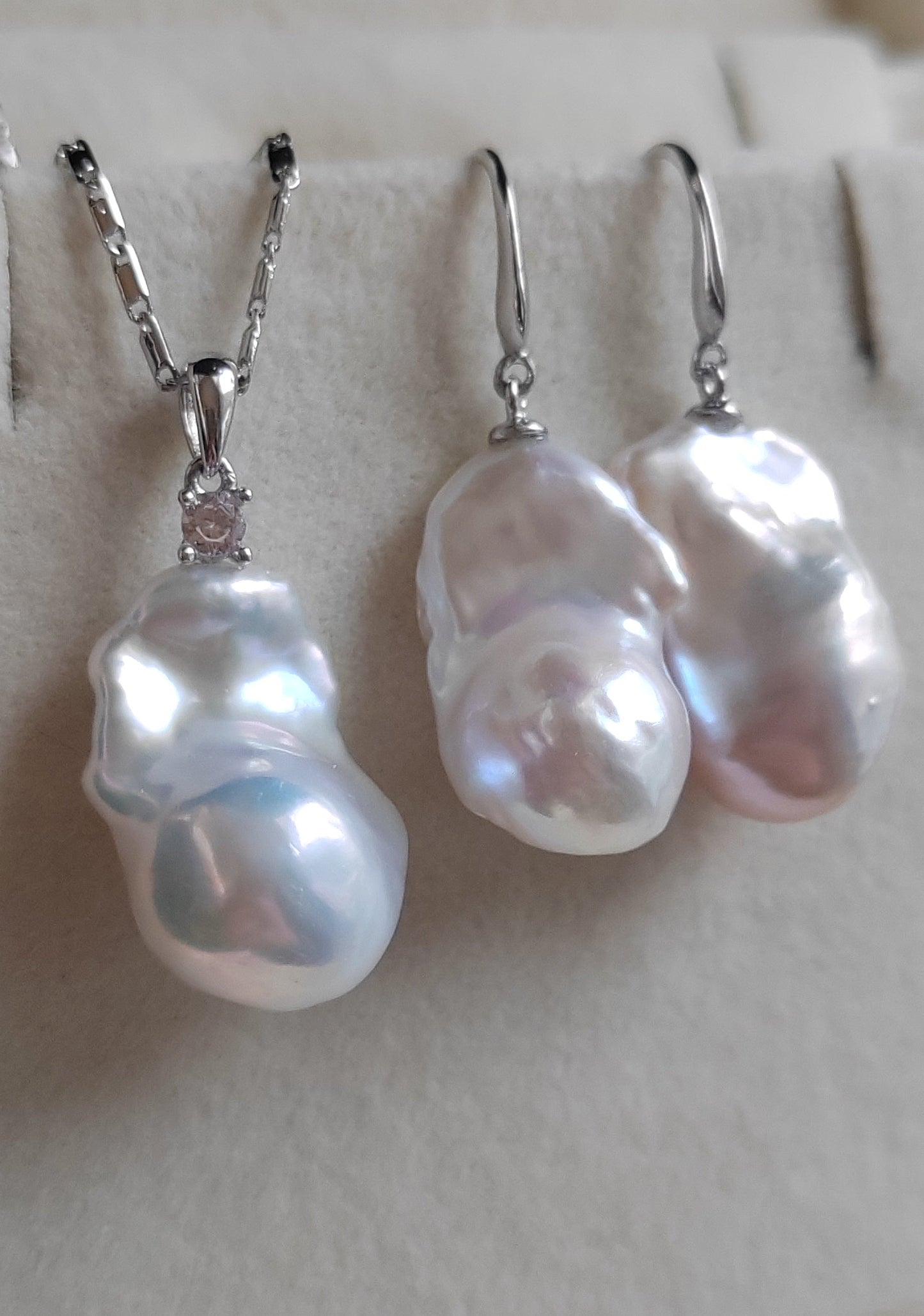 Classic baroque jewelry set Genuine freshwater pearl 12-13mm x20mm