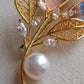 'Early Autumn' brooch genuine south sea white pearl 9.7mm