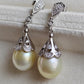 10.7mm Genuine south sea pearls elegant earrings silver