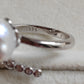 'Wild Lily' Silver ring genuine Keshi south sea white pearl 6ct