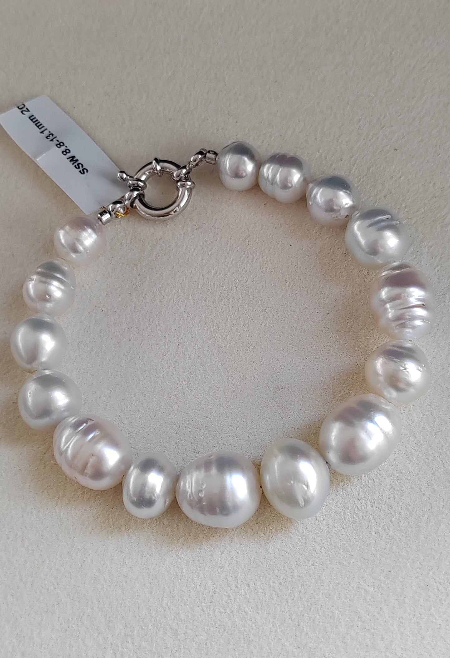 8.8-13.3mm Genuine south sea white pearl bracelet