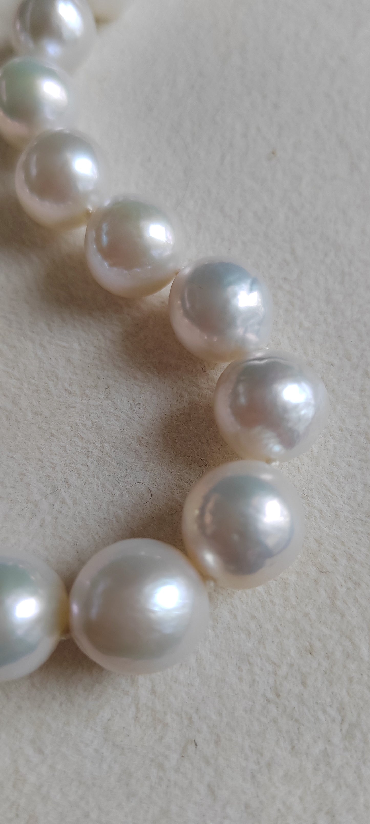 10-11.7mm Genuine freshwater pearls classic necklace silver