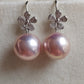 11.4mm Genuine freshwater pearls 'Flowers' earrings