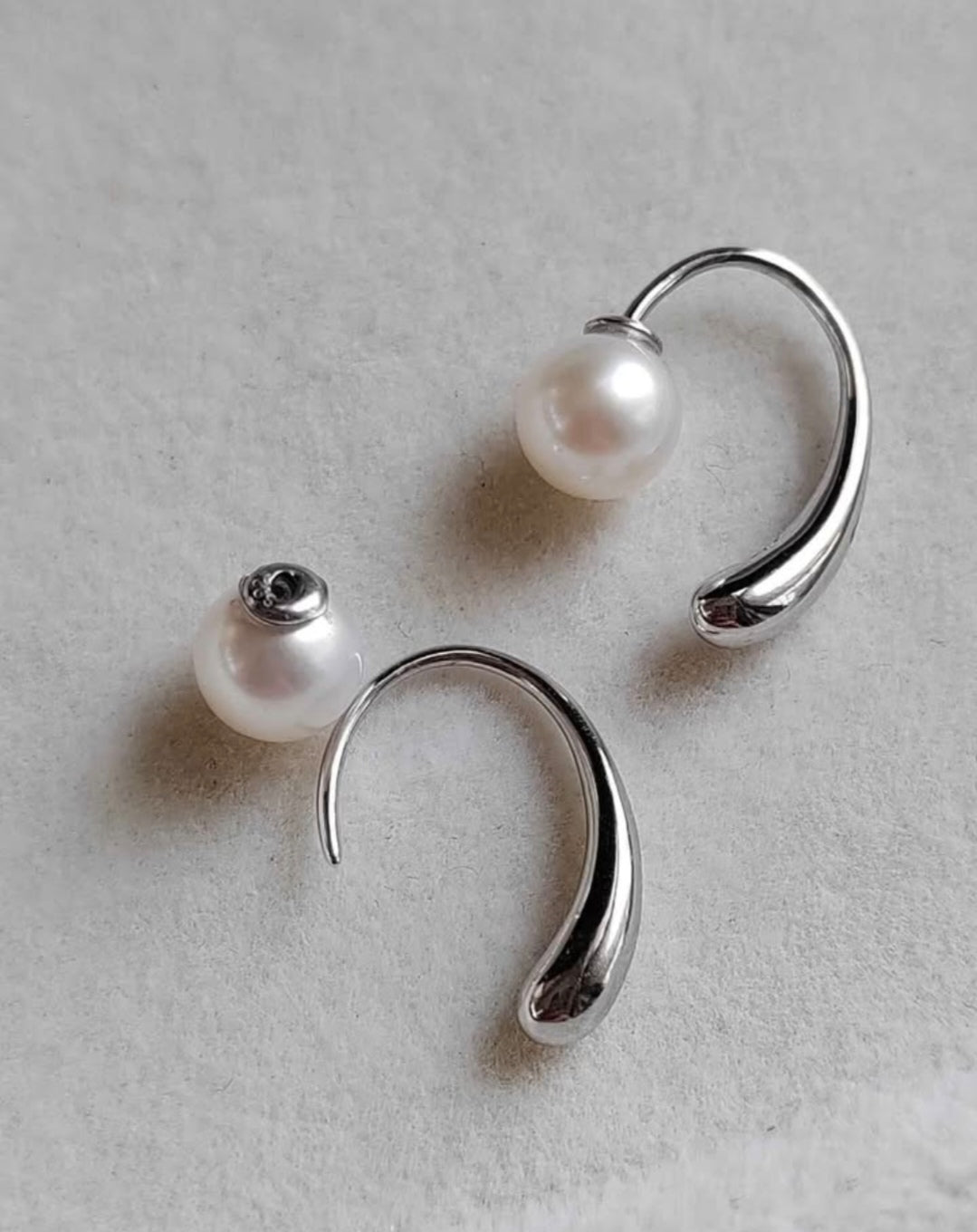 6-6.5mm Genuine Akoya pearls earrings silver