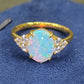 'Water Lily' 1.31ct Natural Solid Australian Crystal opal 9k gold ring