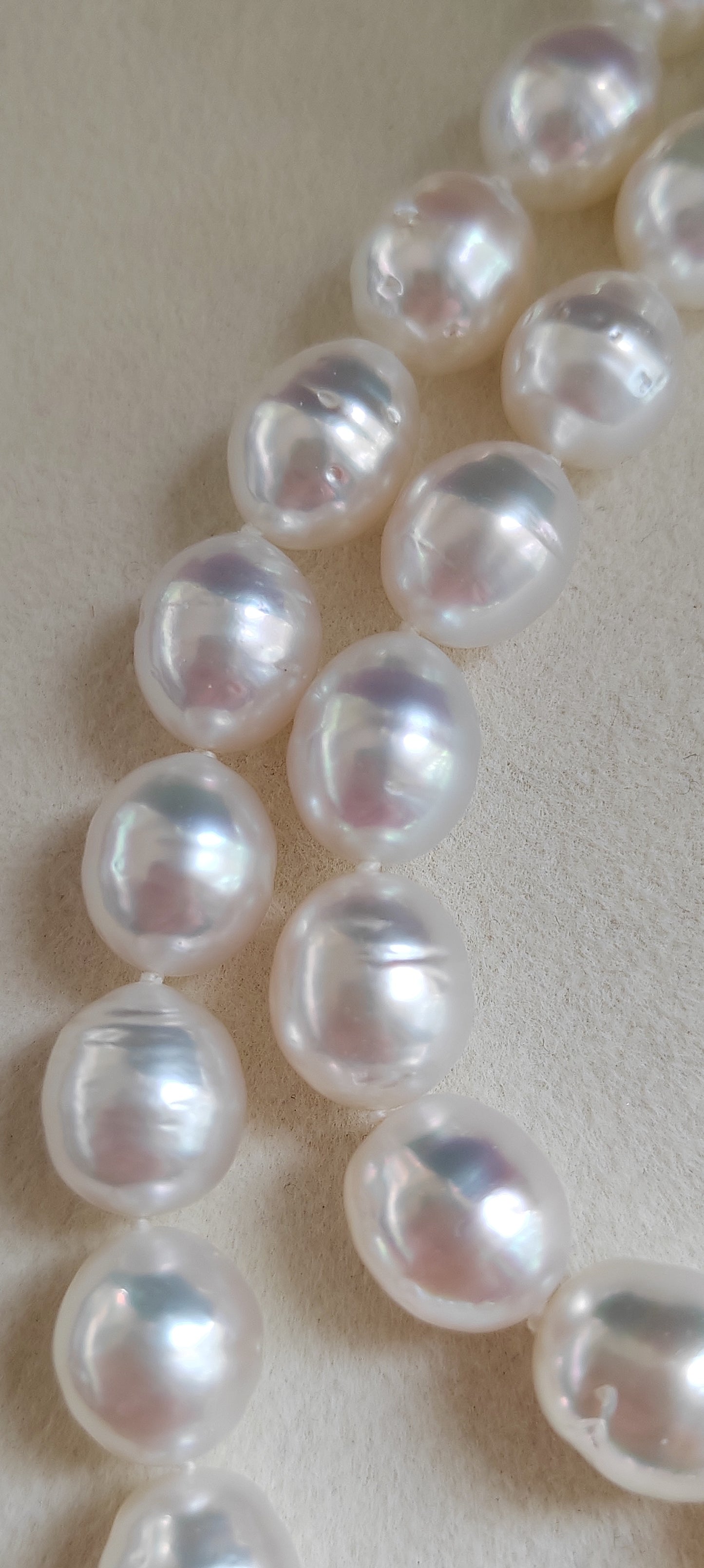 9-10.7mm Genuine south sea white pearl 14k gold necklace