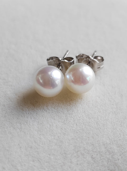 6-6.5mm Genuine Akoya Saltwater pearls every day earrings studs