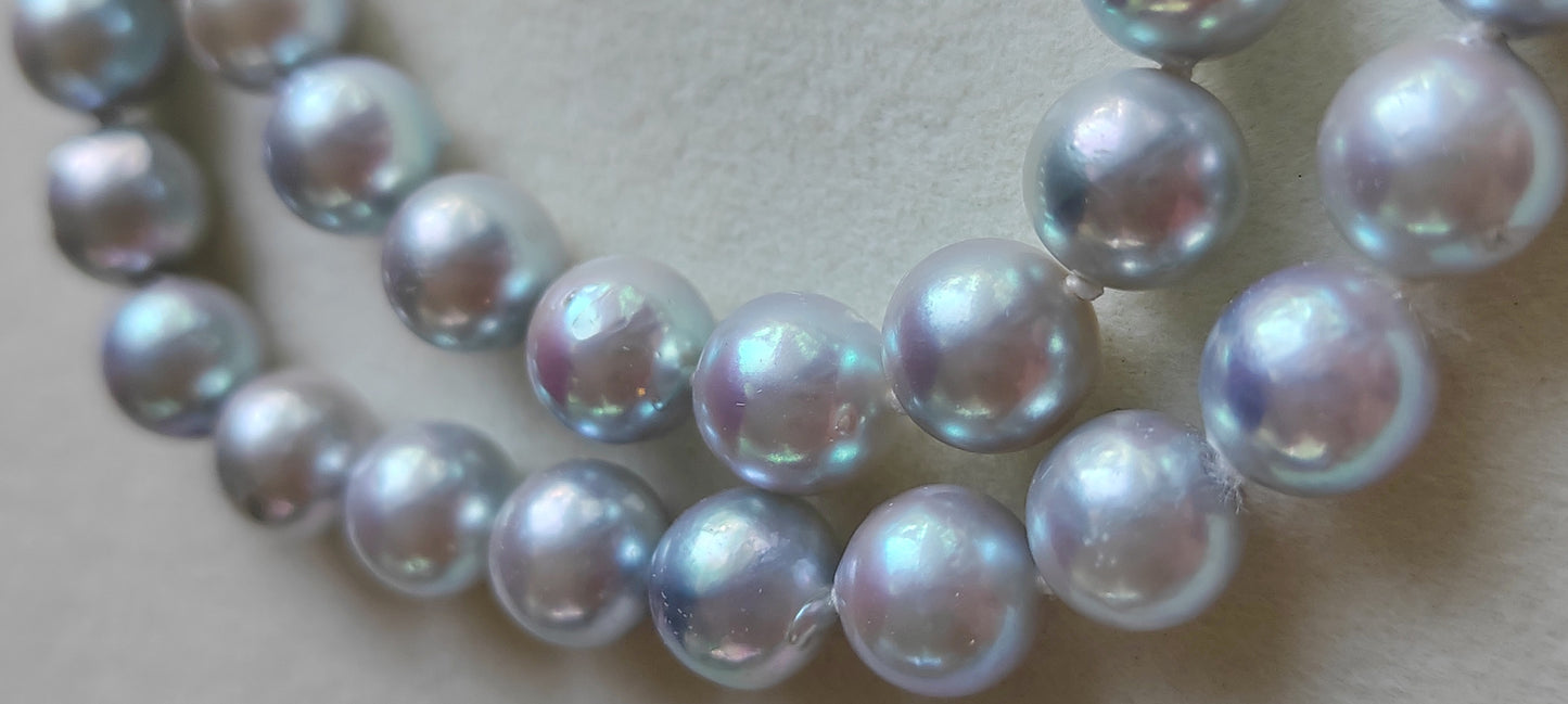 8-8.5mm Genuine Japanese akoya saltwater pearls classic necklace