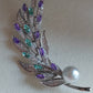 'Violetear' brooch genuine south sea white pearl 9.1mm