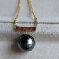 18k gold rainbow drop pendant genuine tahitian south sea pearl 12.8mm