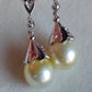 10.7mm Genuine south sea pearls elegant earrings silver