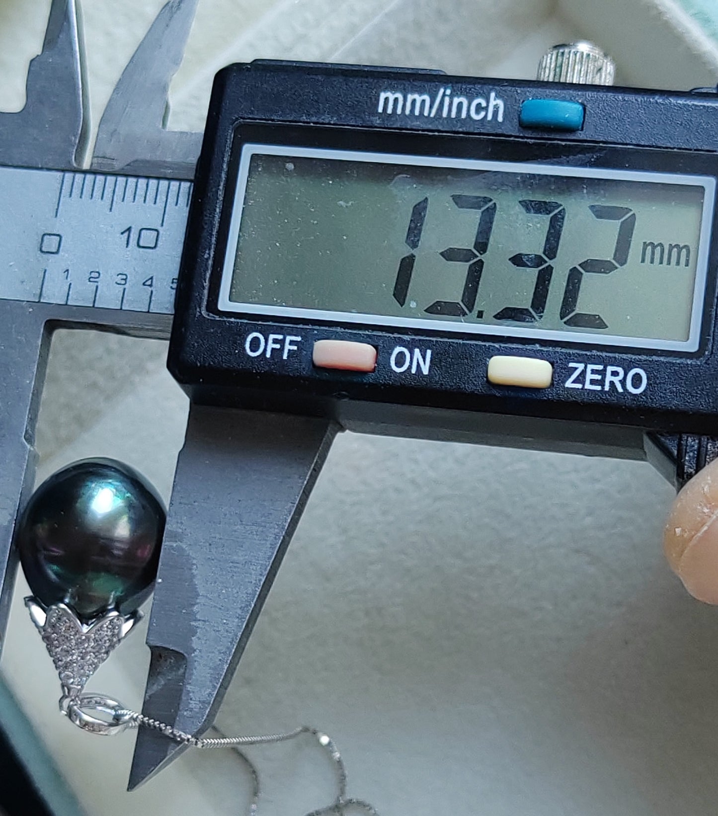 13.3mm Genuine tahitian south sea pearl pendant with chain necklace