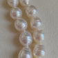 8.6-10.7mm Genuine south sea white pearls baroque necklace