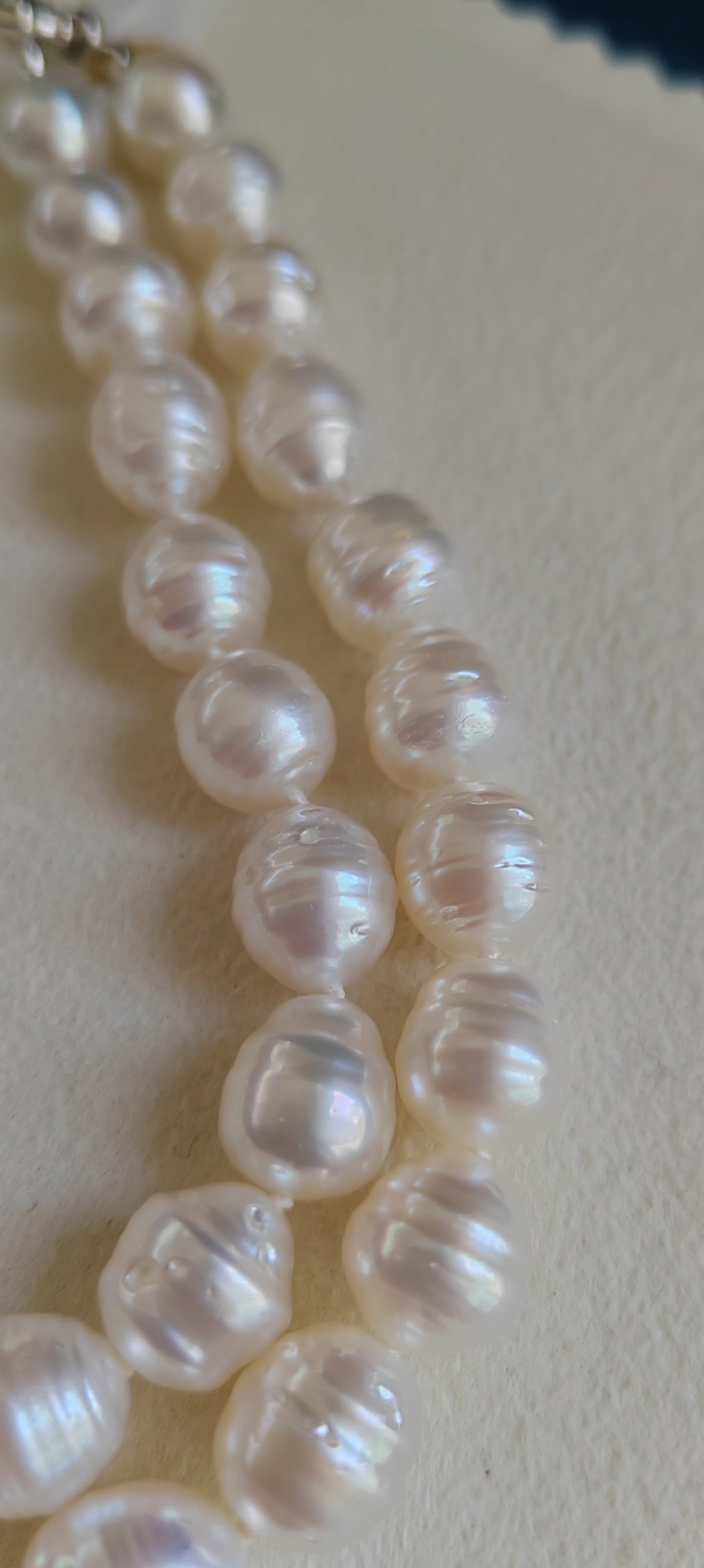 8.6-10.7mm Genuine south sea white pearls baroque necklace