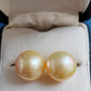 10k gold Essential earrings studs genuine golden south sea pearls 10.2mm