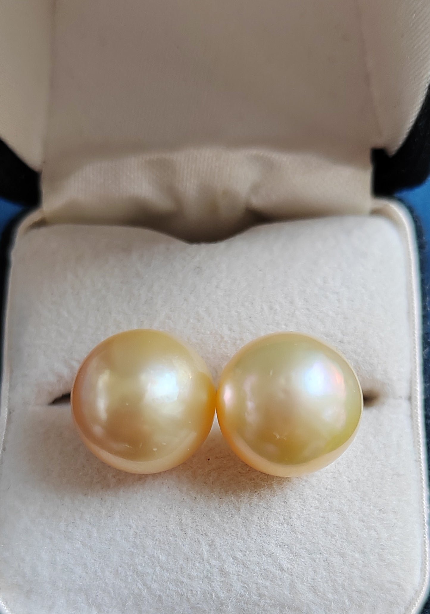 10k gold Essential earrings studs genuine golden south sea pearls 10.2mm