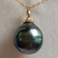 'Summer Island' Genuine tahitian Mangareva pearl 16x17mm 18ct gold diamond pendant