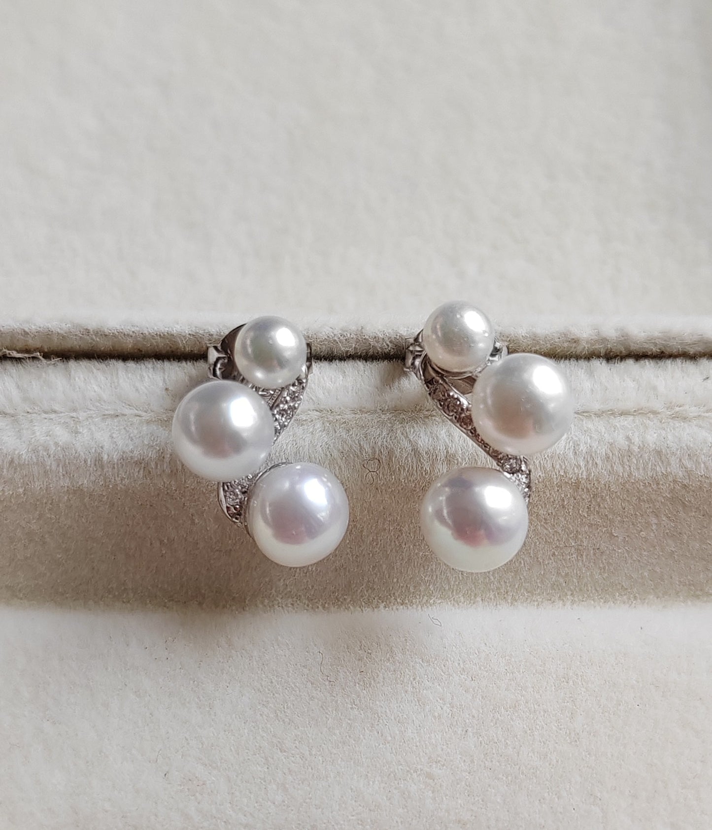 3.8-5.9mm Genuine freshwater pearls classic earrings sterling silver