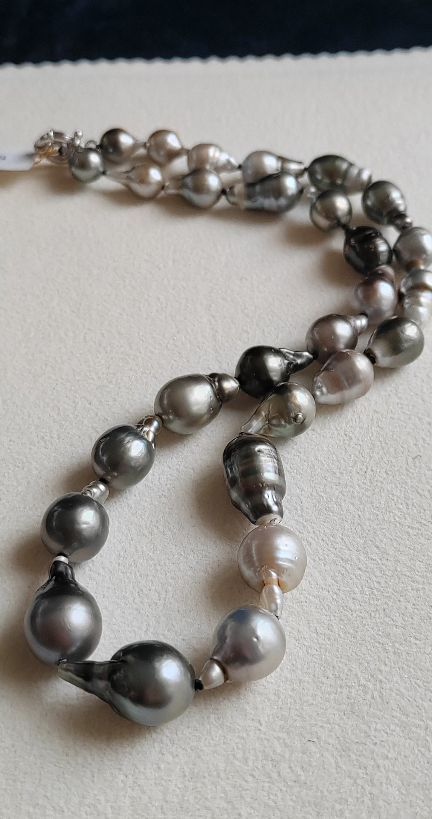 8.3-12.7mm Genuine tahitian south sea pearl baroque necklace