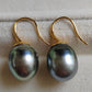 11.1mm Genuine tahitian south sea pearls classic 9ct gold earrings