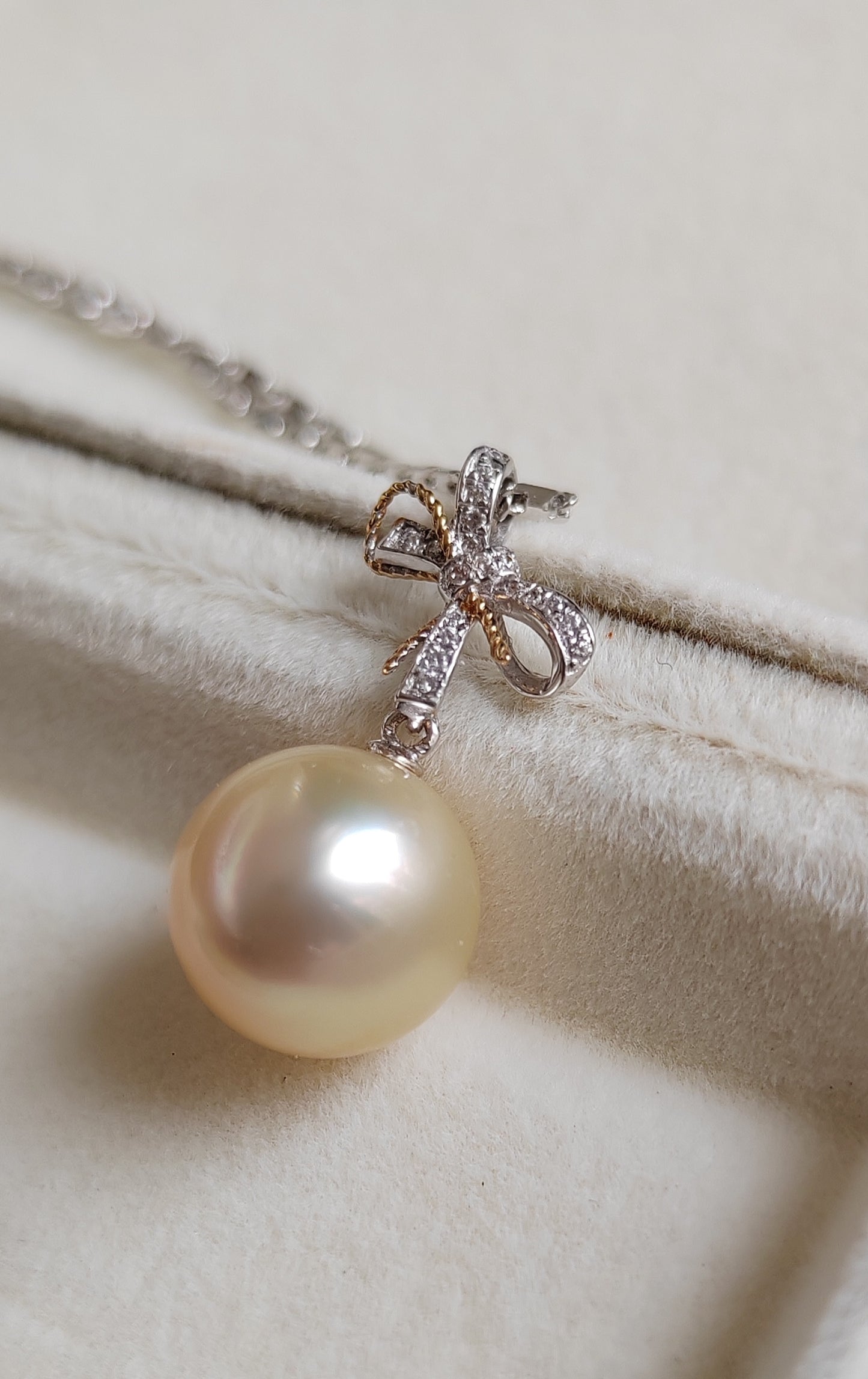 18k gold pendant genuine golden south sea pearl 10.8mm