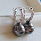 10.5mm Genuine tahitian south sea pearls simple hoops earrings