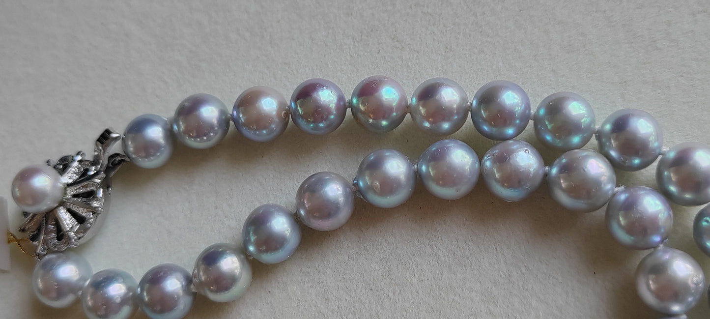 8-8.5mm Genuine Japanese akoya saltwater pearls classic necklace