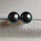8mm Genuine tahitian south sea pearls 14k gold earrings studs