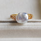 'Wild' Genuine Australian south sea Keshi pearl 18k gold Balletcore ring