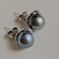 9.3mm Genuine tahitian south sea pearls silver earrings