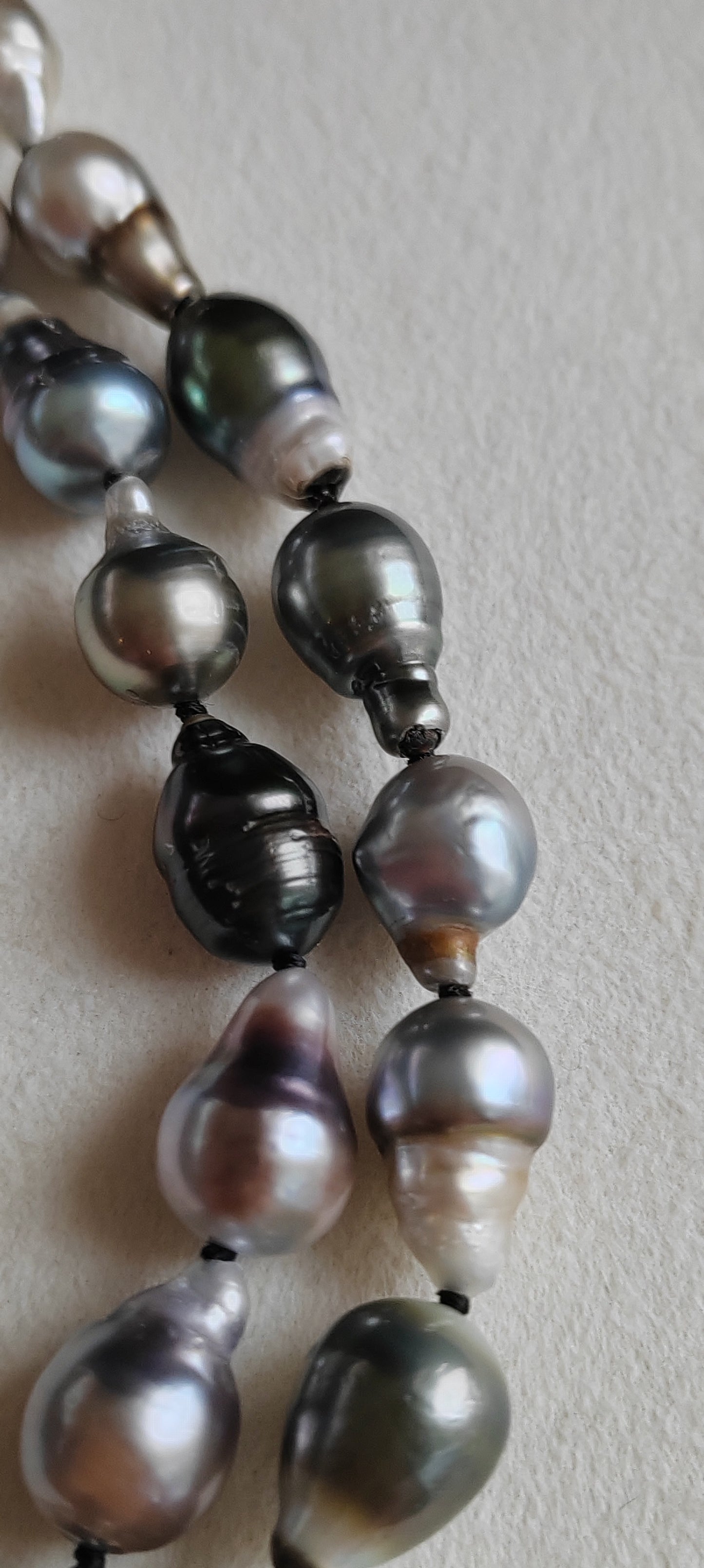 8.3-12.7mm Genuine tahitian south sea pearl baroque necklace