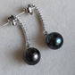 Classic Dangling earrings Genuine tahitian south sea pearl 8.8mm Round