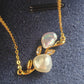 'Blooming flowers' 18k gold necklace genuine south sea Keshi pearls 2.3ct