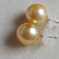 18k gold essential earrings studs genuine golden south sea pearls 12.8mm
