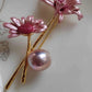 'Pink Lily' brooch genuine freshwater pearl 10.4x11.2mm