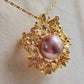 11.8mm Genuine freshwater pearl flower Blossom brooch necklace