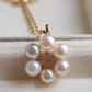 'Pleasure Blossom' 18k gold pendant genuine Japanese akoya pearls