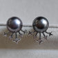 'Mercury' Earrings genuine tahitian south sea pearls 9.1mm