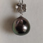 'White Camellia' 18k white gold pendant genuine Mangareva tahitian dea pearl 11.7x12.1mm