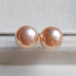10.2mm Genuine freshwater pearls essential earrings studs Peach
